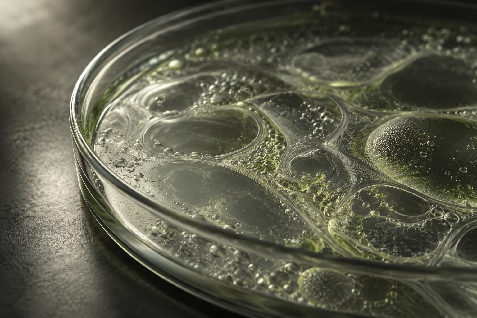 Illustrative macro study of a culture dish